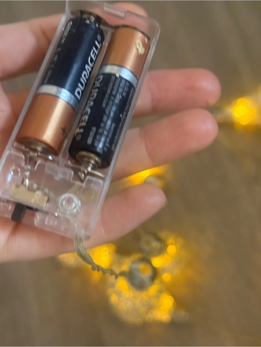 Warm White Crackle Bulb String Lights AA battery operated